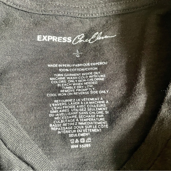 🎯3/$10 Express One Eleven Get It Girl Crewneck Graphic Tee Large Black Cotton - Picture 3 of 6